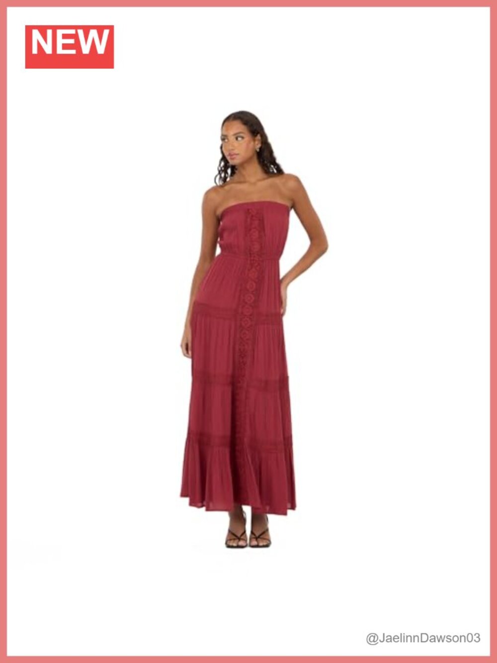 Tube Maxi Dress with Crochet Inserts Sleeveless Pull On